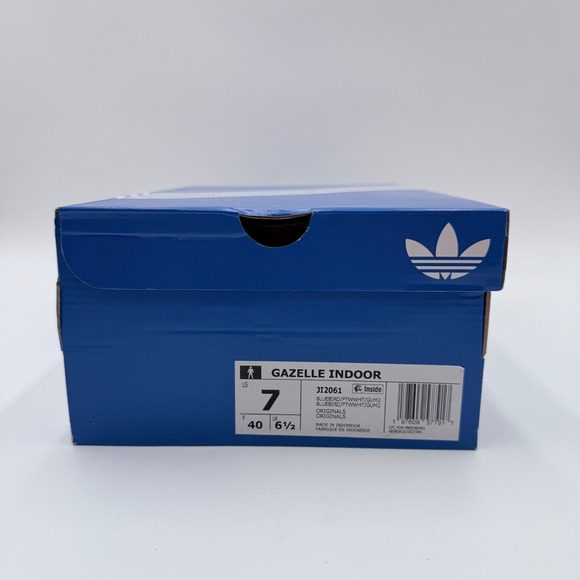 Adidas Originals Men's Size 7 Gazelle Indoor "Blue Bird" White Gum JI2061 NEW - Picture 7 of 7